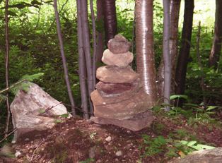 Cairn on LT/AT to Stratton Mtn past IP logging road